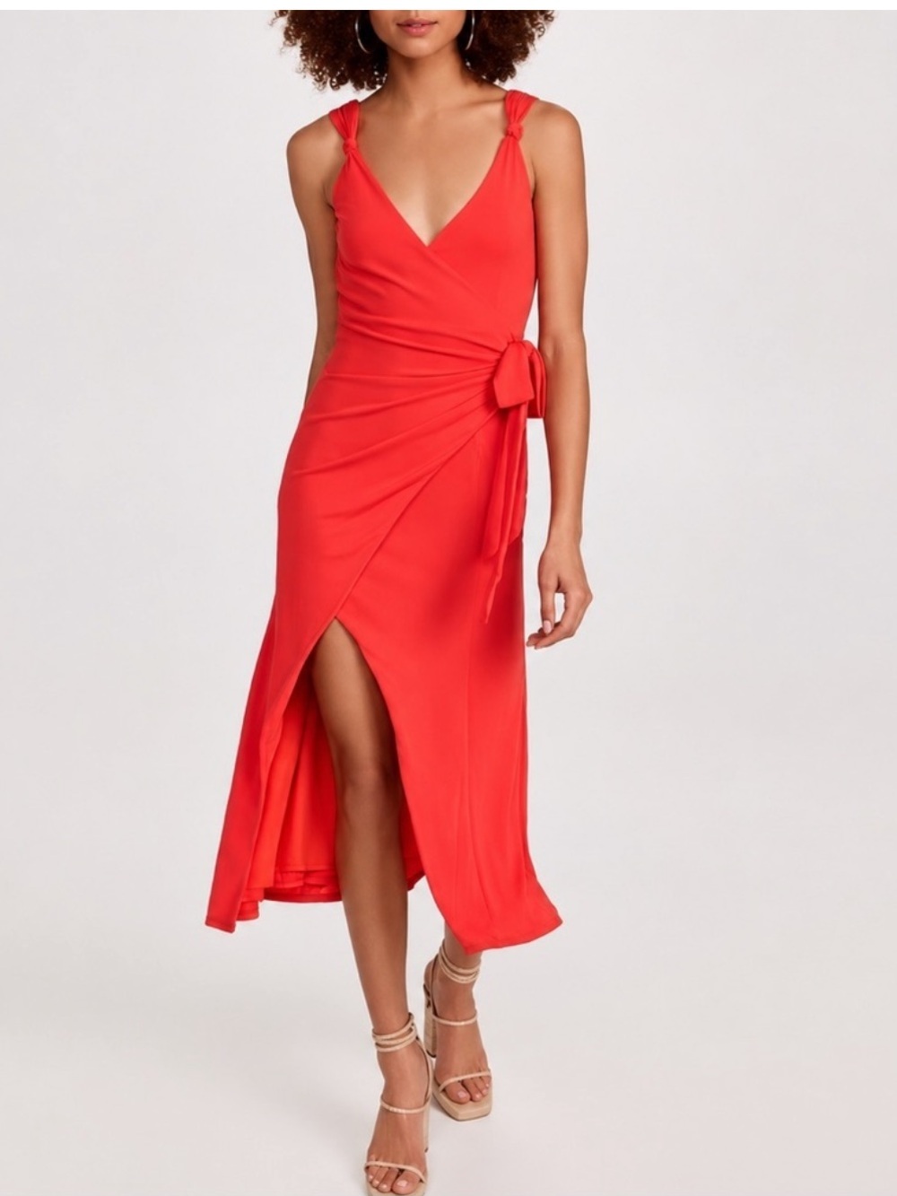 NWT cinq a sept Delia coral-red dress 10